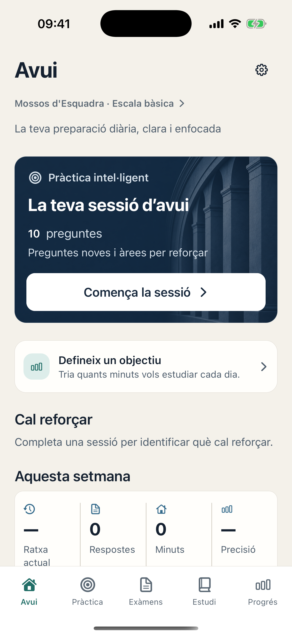 Pantalla Hoy de OpoCentro